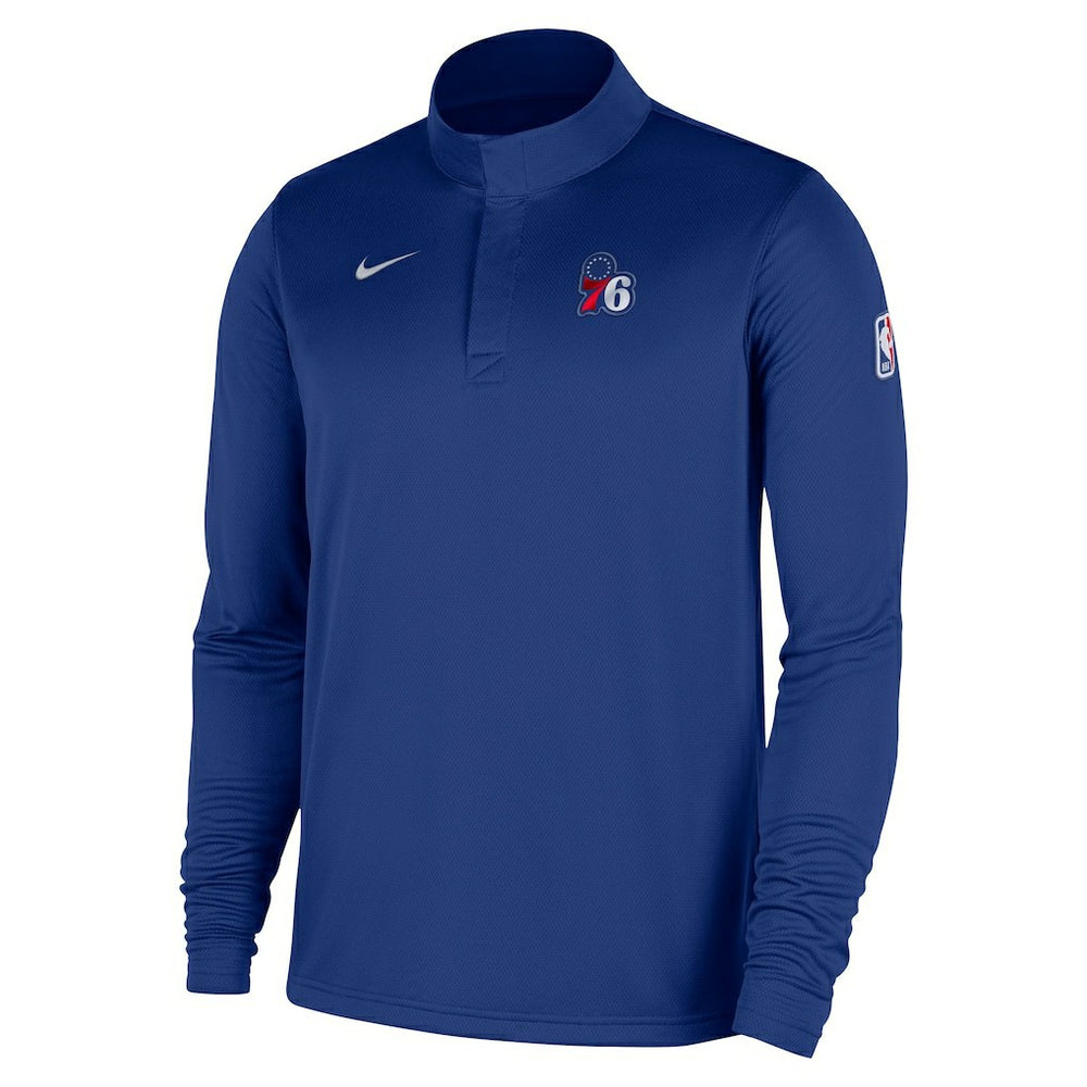 Nike Philadelphia 76ers 2025/26 Authentic Coaches Quarter-Zip Dri-Fit Top Royal