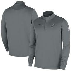 Nike San Antonio Spurs 2025/26 Authentic Coaches Quarter-Zip Dri-Fit Top Silver