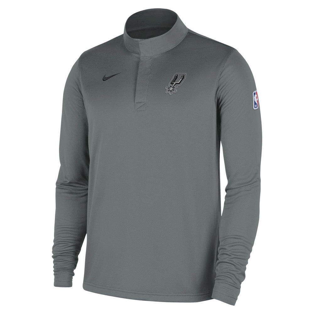 Nike San Antonio Spurs 2025/26 Authentic Coaches Quarter-Zip Dri-Fit Top Silver