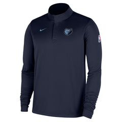Nike Memphis Grizzlies 2025/26 Authentic Coaches Quarter-Zip Dri-Fit Top Navy