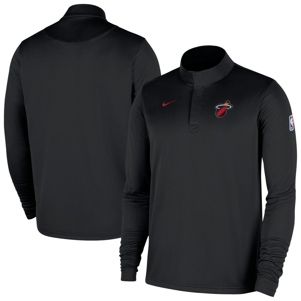 Nike Miami Heat 2025/26 Authentic Coaches Quarter-Zip Dri-Fit Top Black