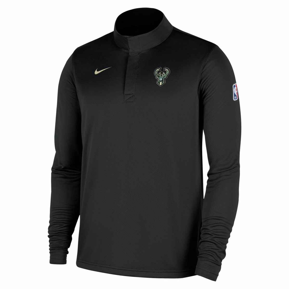 Nike Milwaukee Bucks 2025/26 Authentic Coaches Quarter-Zip Dri-Fit Top Black