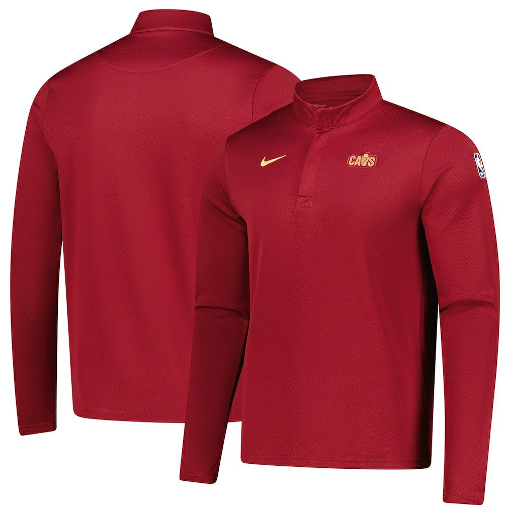 Nike Cleveland Cavaliers 2025/26 Authentic Coaches Quarter-Zip Dri-Fit Top Wine