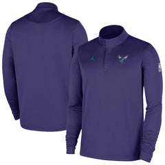 Nike Charlotte Hornets 2025/26 Authentic Coaches Quarter-Zip Dri-Fit Top Purple