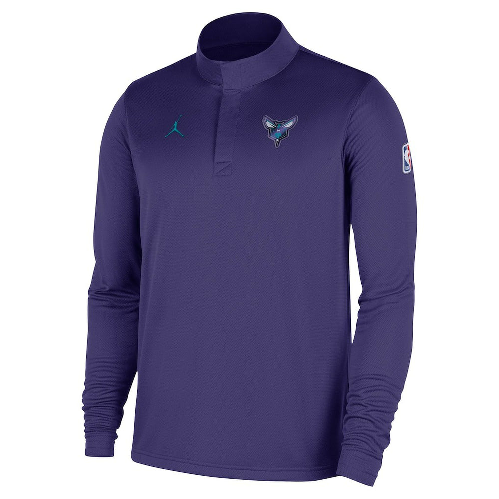Nike Charlotte Hornets 2025/26 Authentic Coaches Quarter-Zip Dri-Fit Top Purple