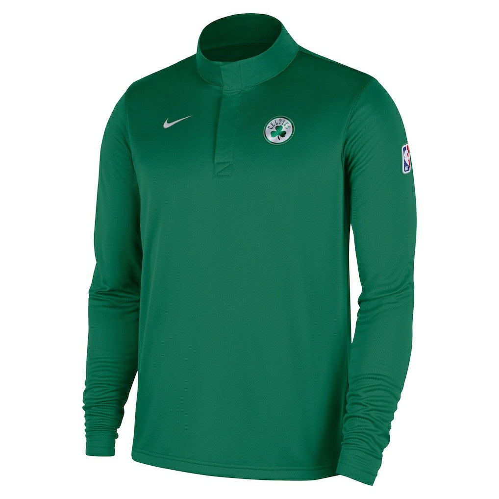 Nike Boston Celtics 2025/26 Authentic Coaches Quarter-Zip Dri-Fit Top Kelly Green