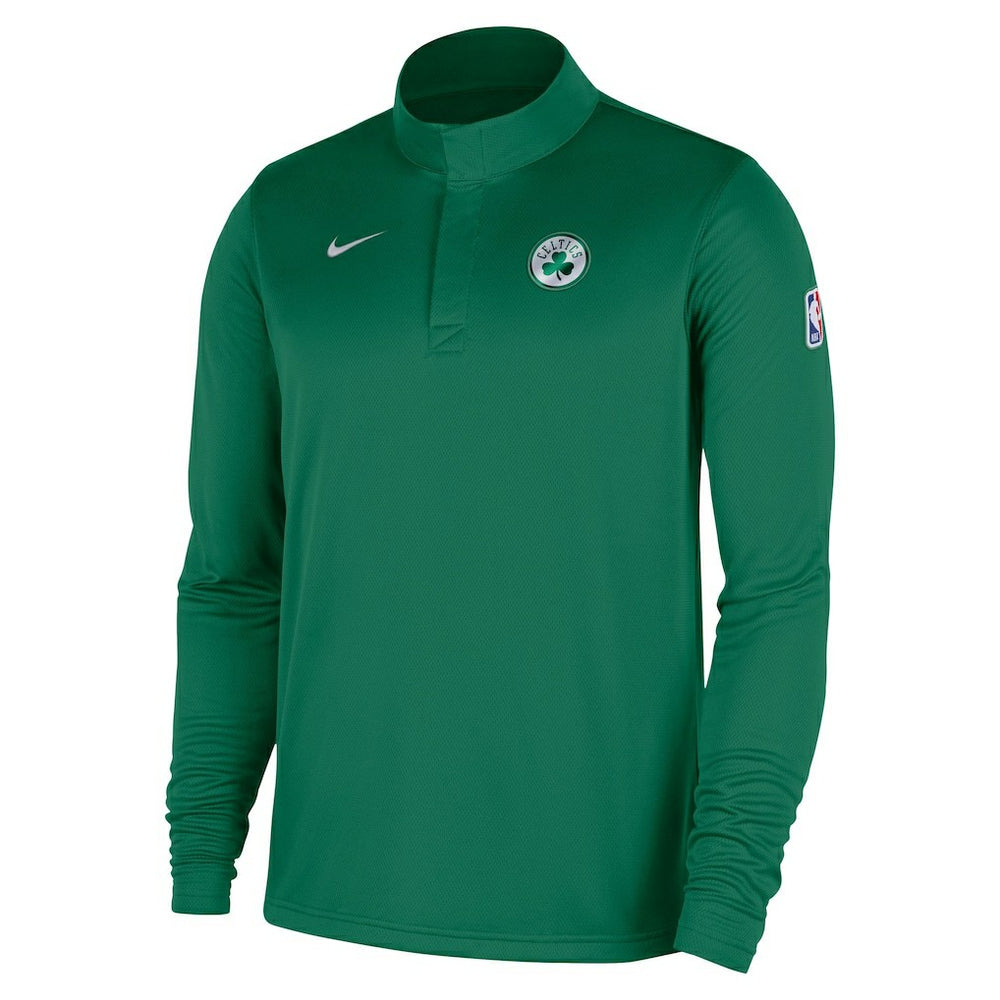 Nike Boston Celtics 2025/26 Authentic Coaches Quarter-Zip Dri-Fit Top Kelly Green