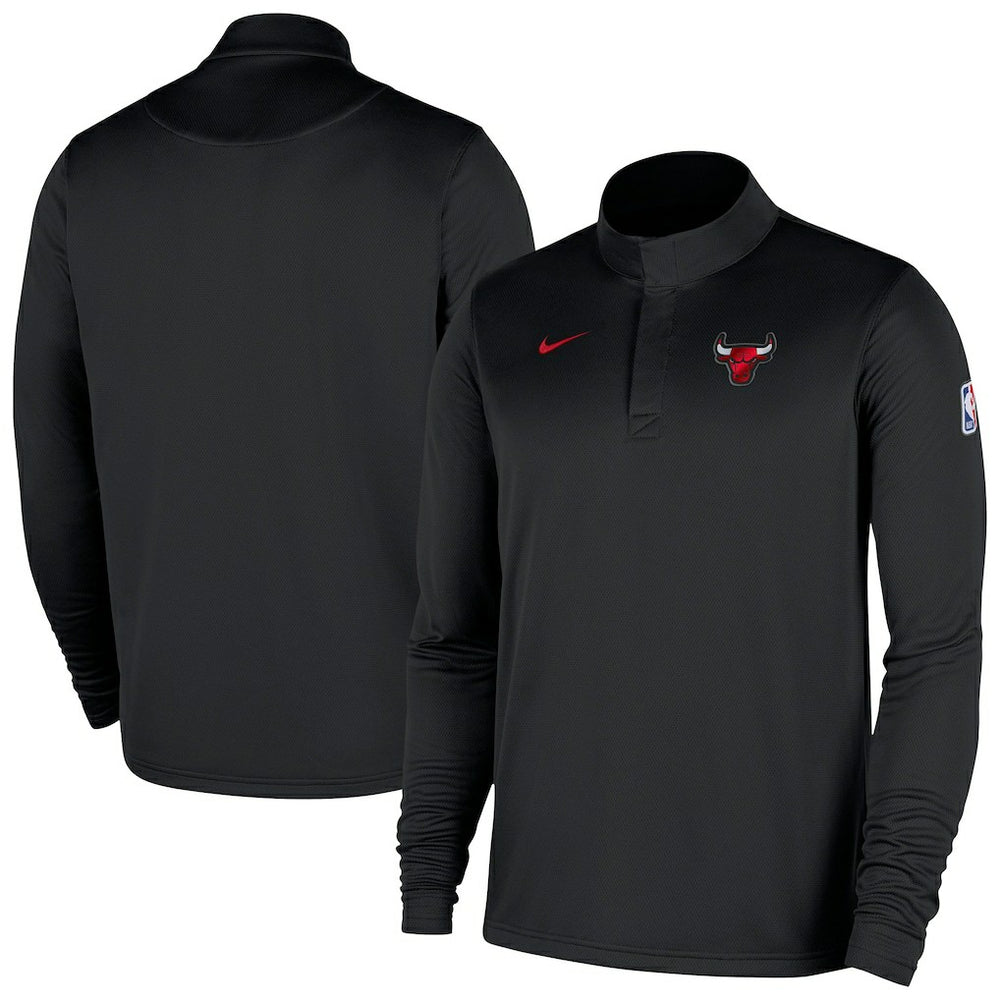 Nike Chicago Bulls 2025/26 Authentic Coaches Quarter-Zip Dri-Fit Top Black