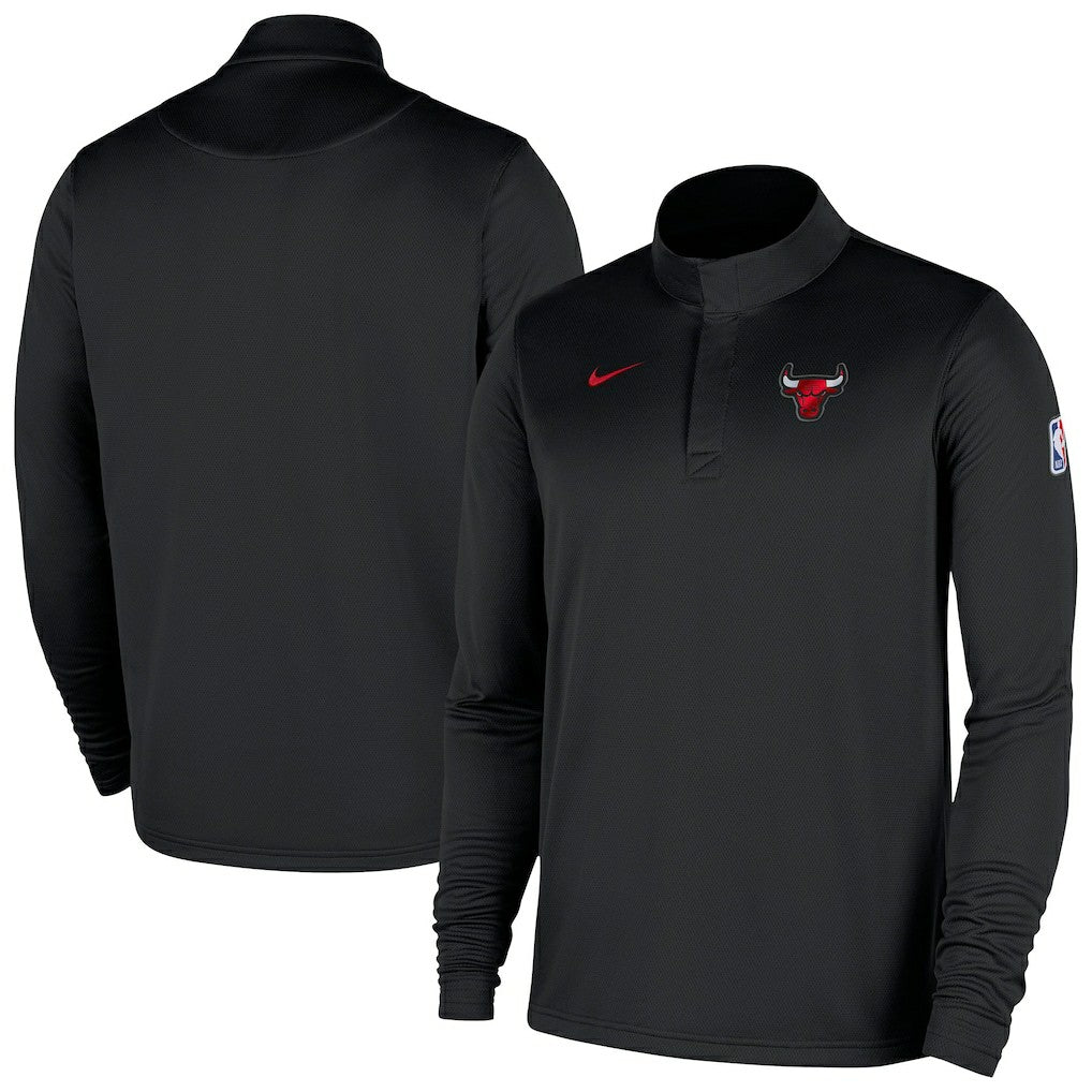 Nike Chicago Bulls 2025/26 Authentic Coaches Quarter-Zip Dri-Fit Top Black