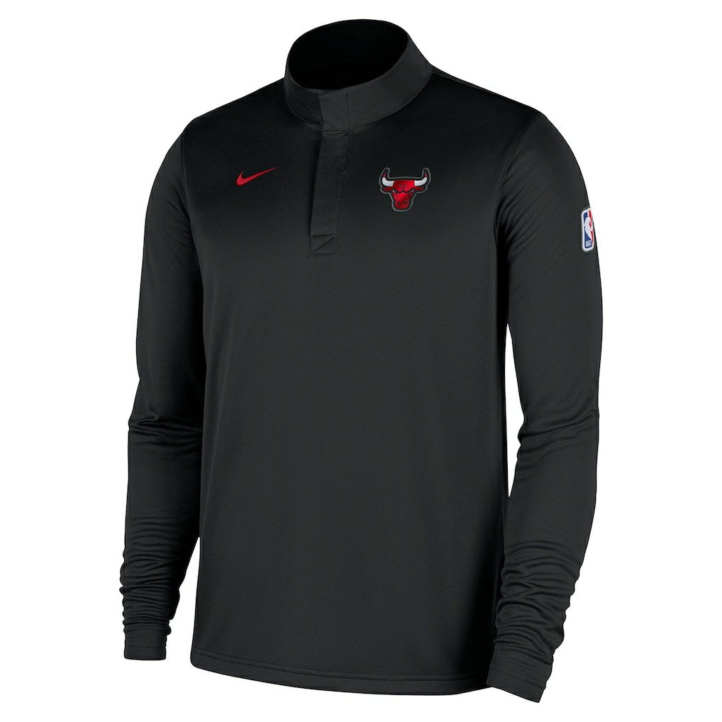 Nike Chicago Bulls 2025/26 Authentic Coaches Quarter-Zip Dri-Fit Top Black