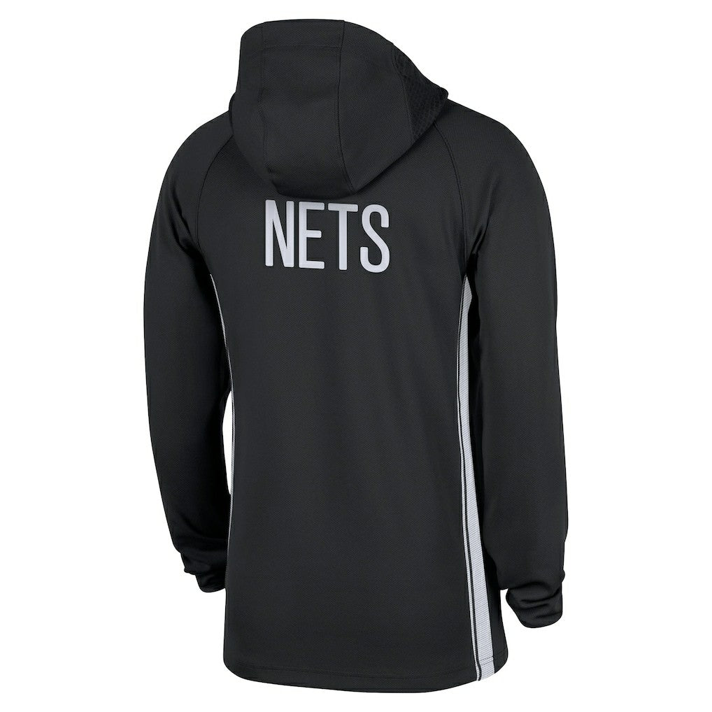 Nike Brooklyn Nets Authentic On Court Zone Quarter-Zip Dri-FIT Hoodie Jacket Black