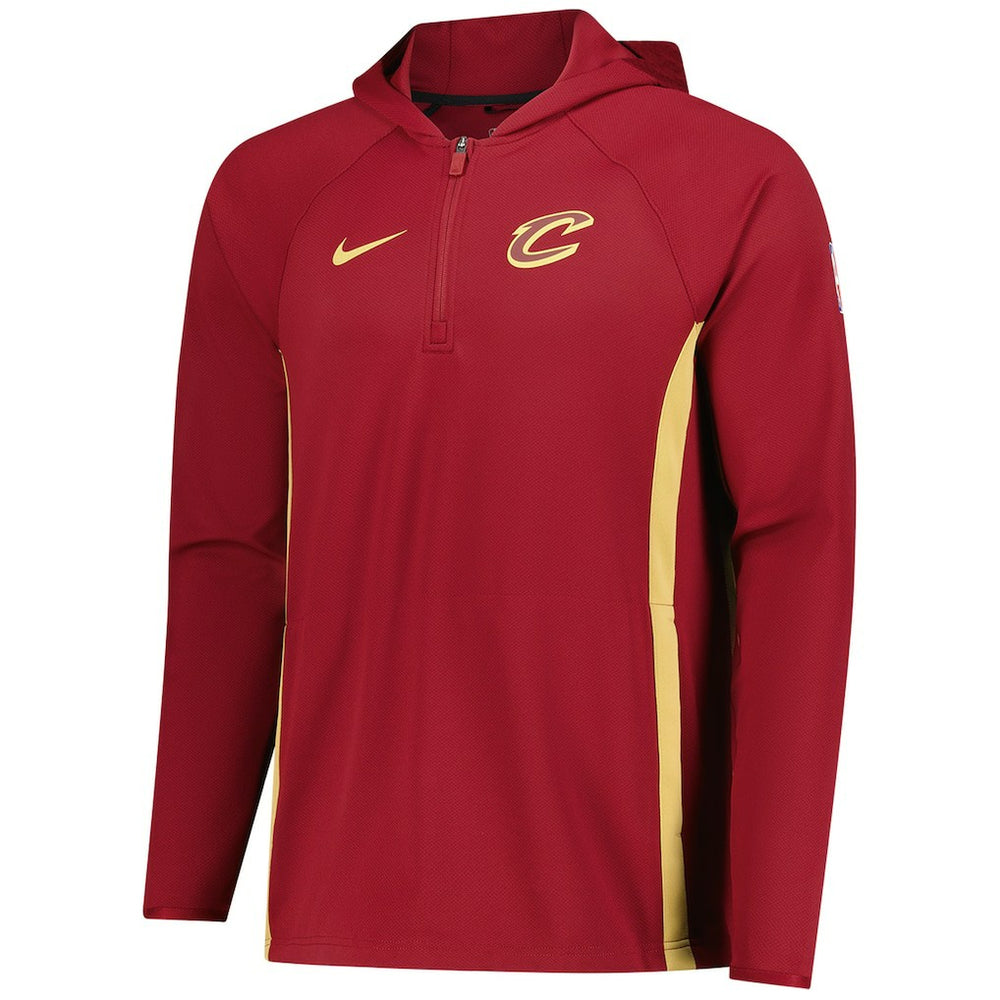 Nike Cleveland Cavaliers Authentic On Court Zone Quarter-Zip Dri-FIT Hoodie Jacket Wine