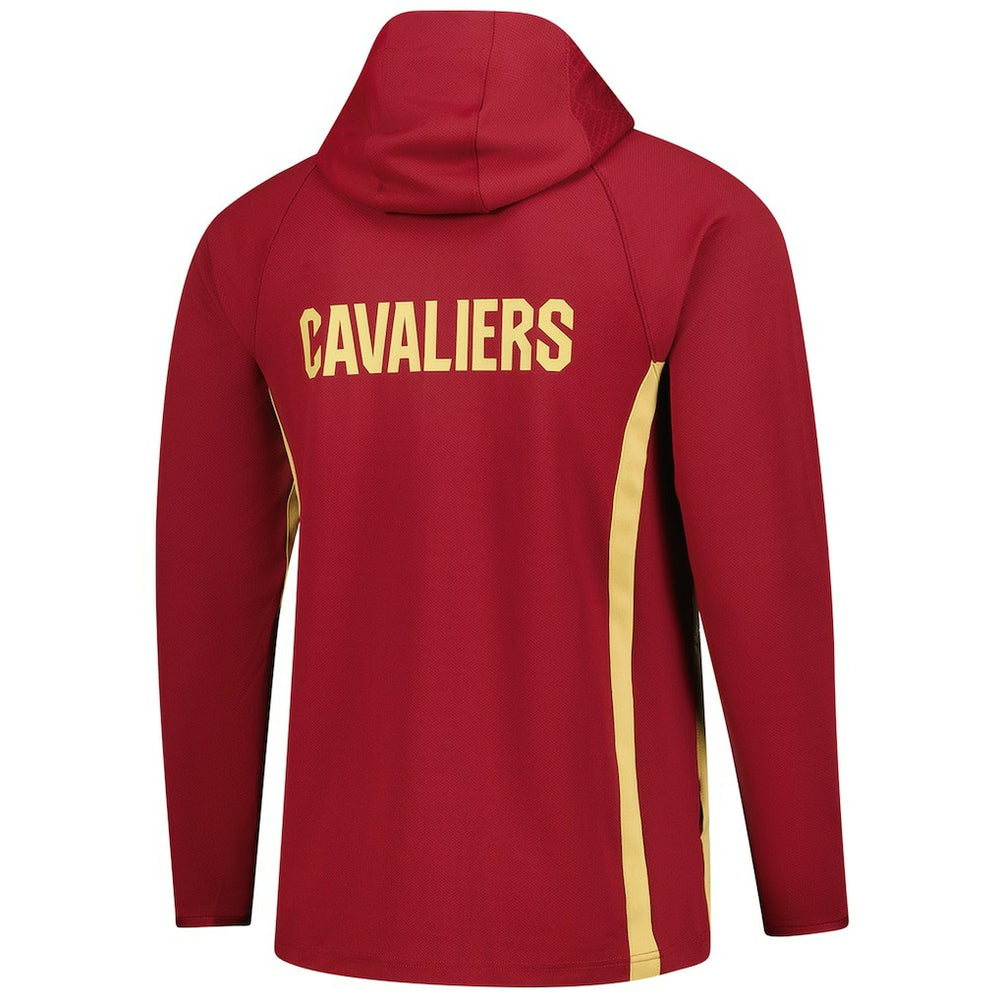 Nike Cleveland Cavaliers Authentic On Court Zone Quarter-Zip Dri-FIT Hoodie Jacket Wine