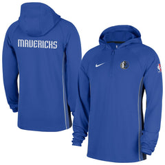 Nike Dallas Mavericks Authentic On Court Zone Quarter-Zip Dri-FIT Hoodie Jacket Royal