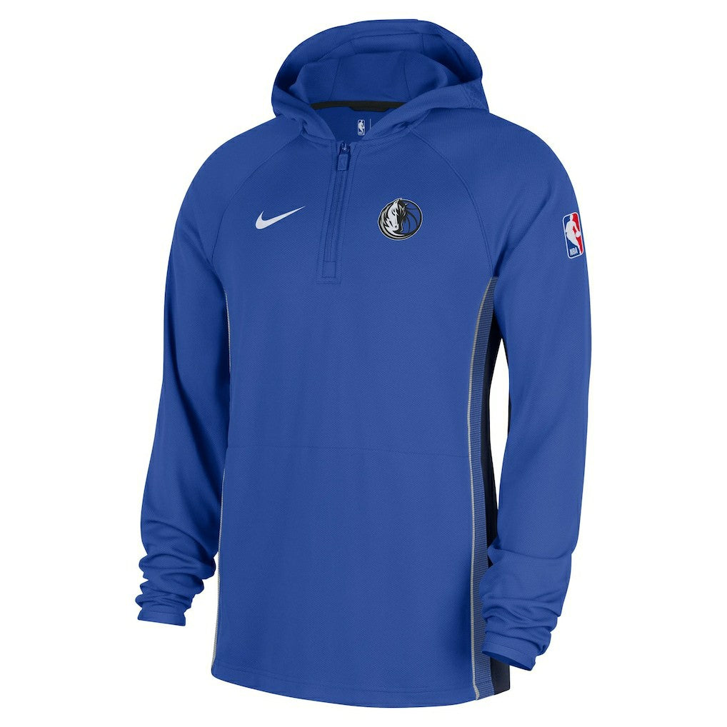 Nike Dallas Mavericks Authentic On Court Zone Quarter-Zip Dri-FIT Hoodie Jacket Royal