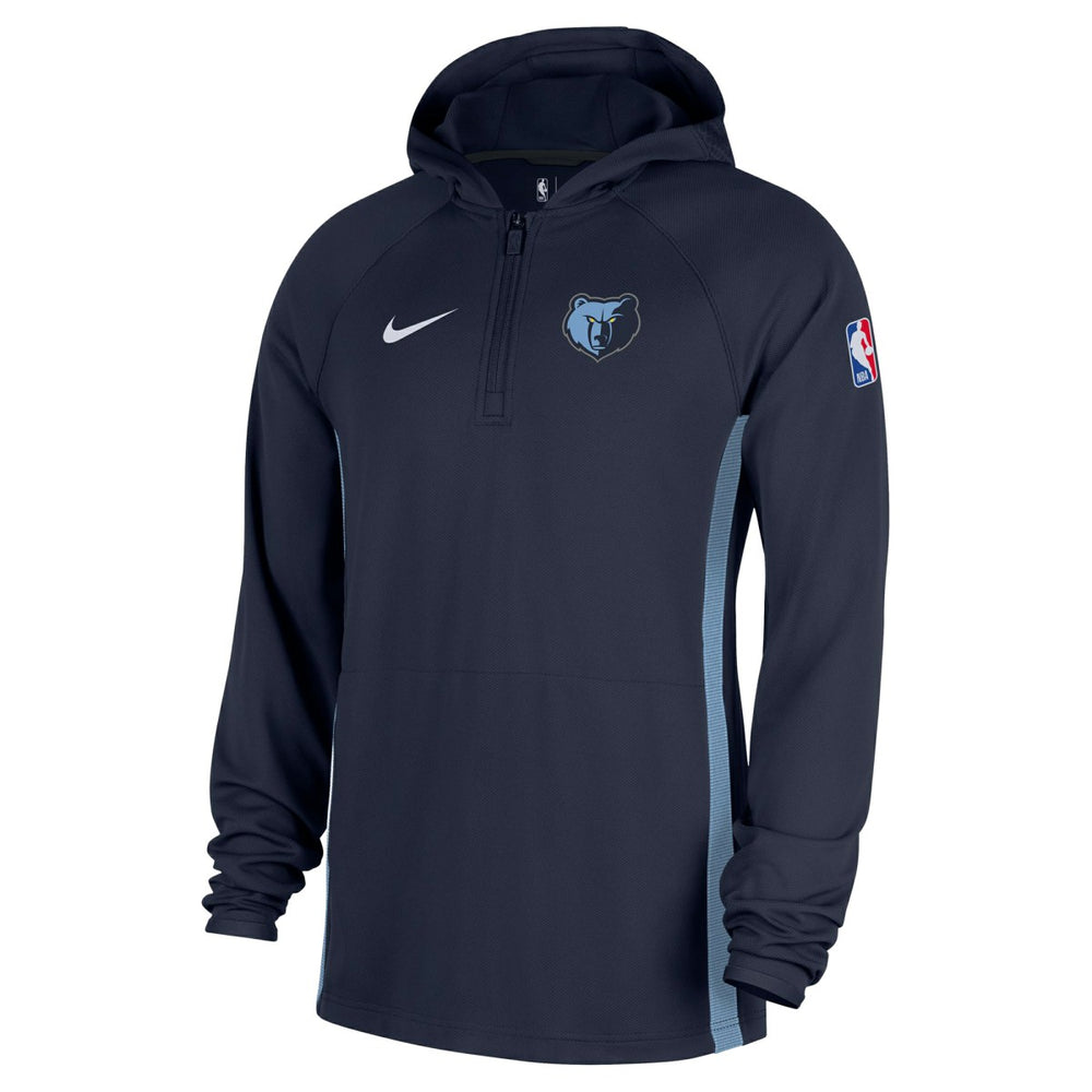 Nike Memphis Grizzlies Authentic On Court Zone Quarter-Zip Dri-FIT Hoodie Jacket Navy