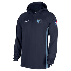 Nike Memphis Grizzlies Authentic On Court Zone Quarter-Zip Dri-FIT Hoodie Jacket Navy