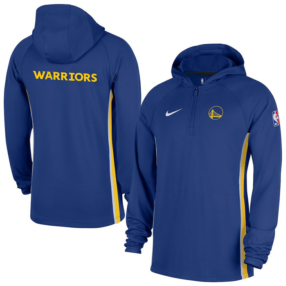 Nike Golden State Warriors Authentic On Court Zone Quarter-Zip Dri-FIT Hoodie Jacket Blue