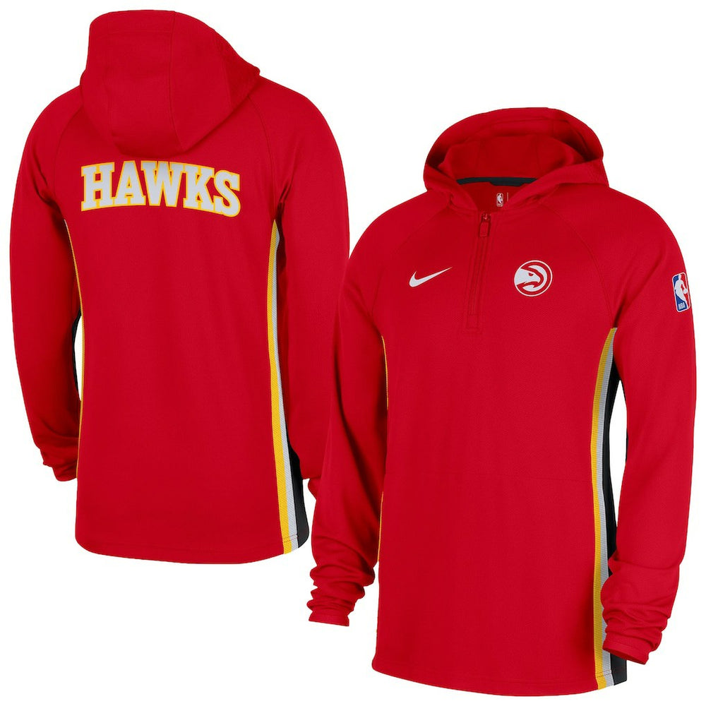 Nike Atlanta Hawks Authentic On Court Zone Quarter-Zip Dri-FIT Hoodie Jacket Red