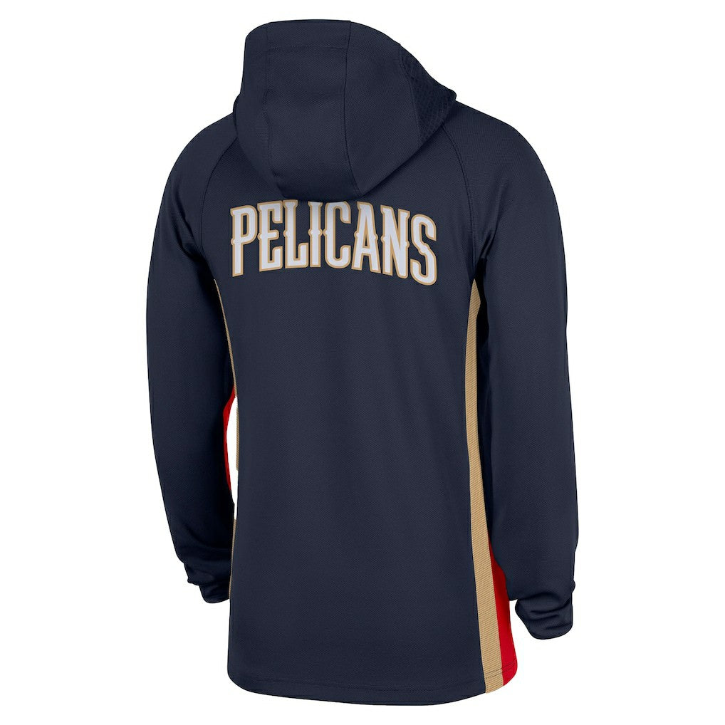 Nike New Orleans Pelicans Authentic On Court Zone Quarter-Zip Dri-FIT Hoodie Jacket Navy