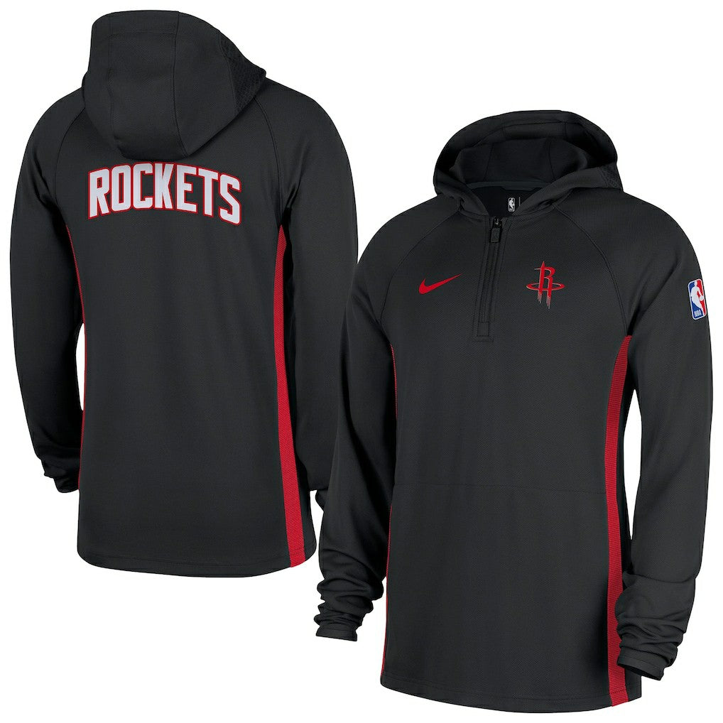 Nike Houston Rockets Authentic On Court Zone Quarter-Zip Dri-FIT Hoodie Jacket Black