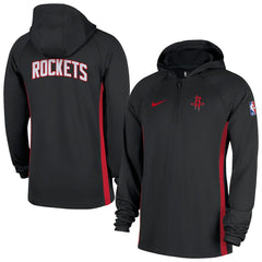 Nike Houston Rockets Authentic On Court Zone Quarter-Zip Dri-FIT Hoodie Jacket Black
