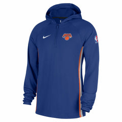 Nike New York Knicks Authentic On Court Zone Quarter-Zip Dri-FIT Hoodie Jacket Blue