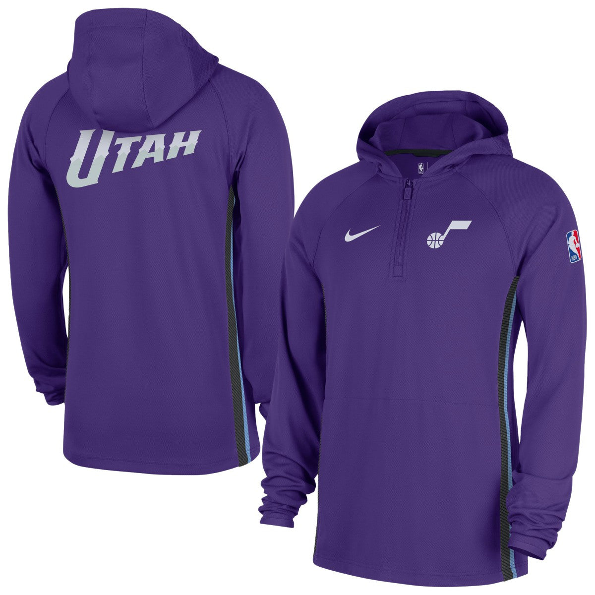 Nike Utah Jazz Authentic On Court Zone Quarter-Zip Dri-FIT Hoodie Jacket Purple