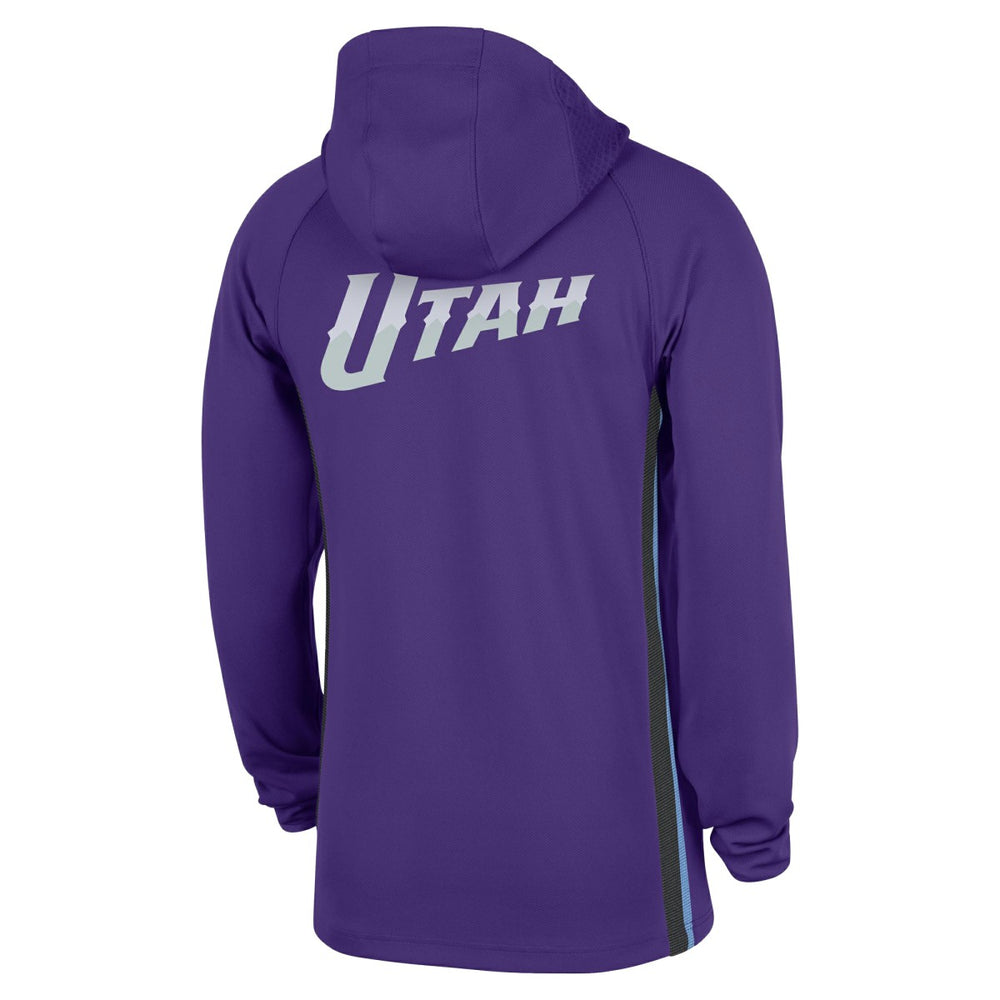 Nike Utah Jazz Authentic On Court Zone Quarter-Zip Dri-FIT Hoodie Jacket Purple