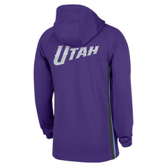 Nike Utah Jazz Authentic On Court Zone Quarter-Zip Dri-FIT Hoodie Jacket Purple