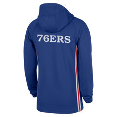 Nike Philadelphia 76ers Authentic On Court Zone Quarter-Zip Dri-FIT Hoodie Jacket Blue