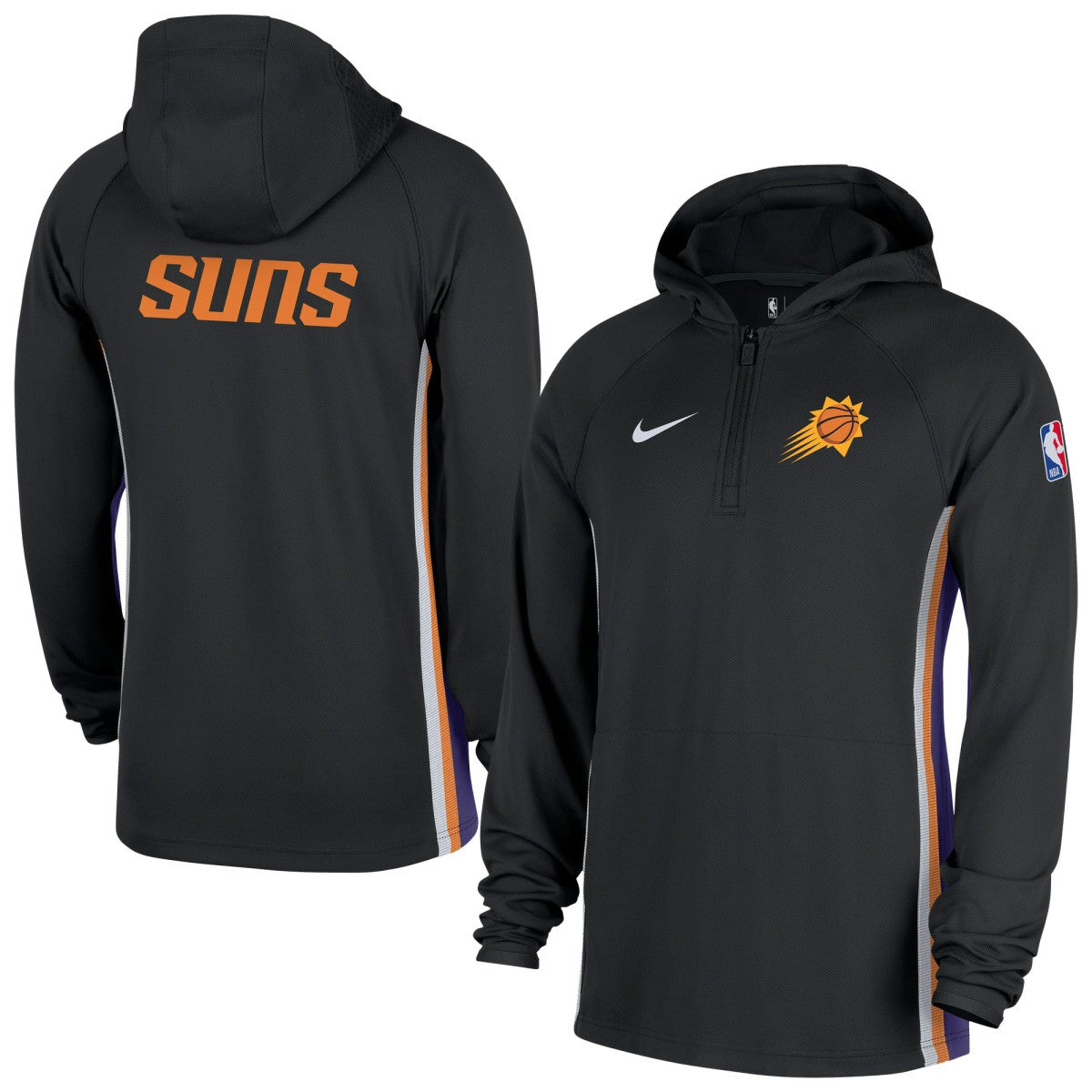 Nike Phoenix Suns Authentic On Court Zone Quarter-Zip Dri-FIT Hoodie Jacket Black