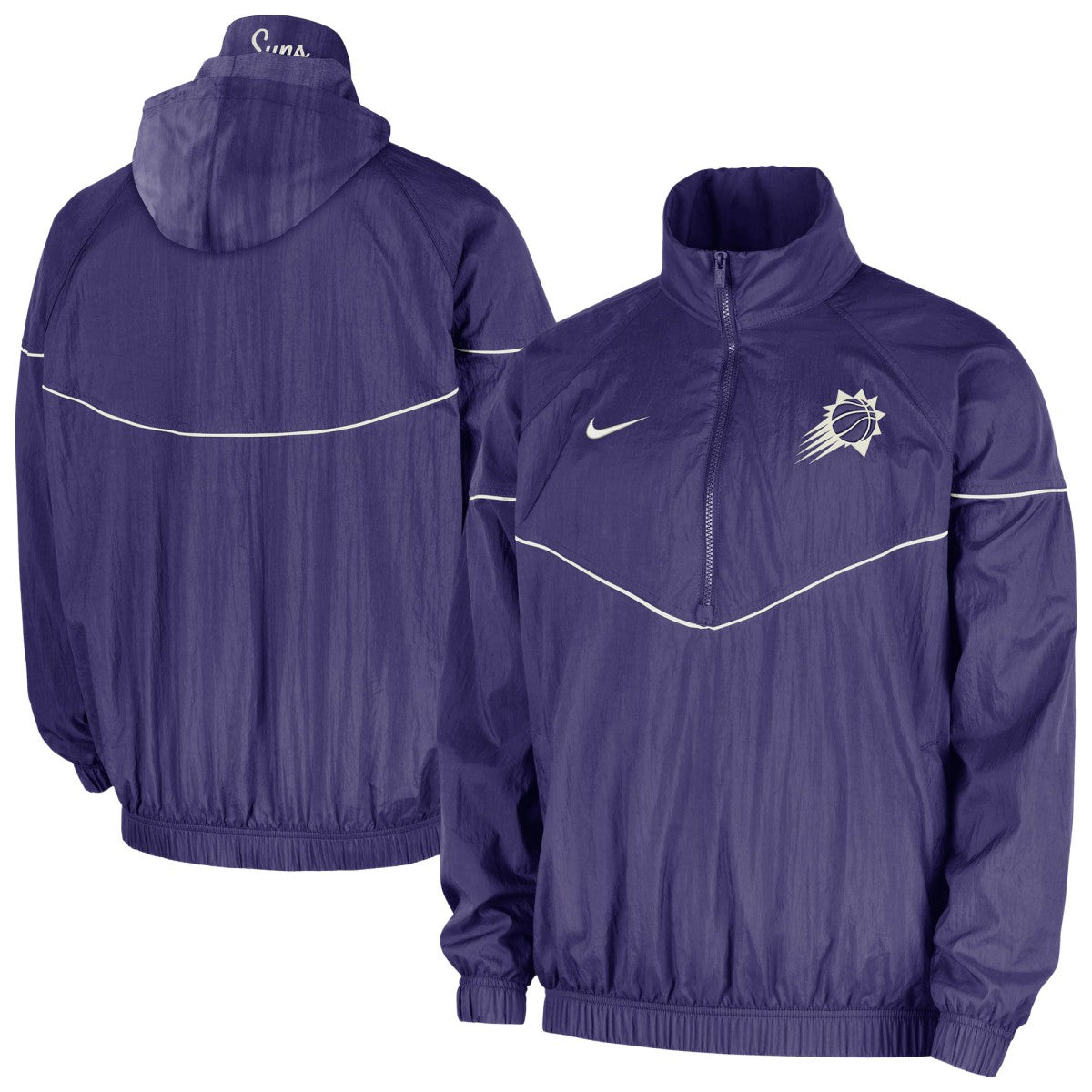 Nike Phoenix Suns Courtside Windrunner Woven Half-Zip Hooded Jacket Purple