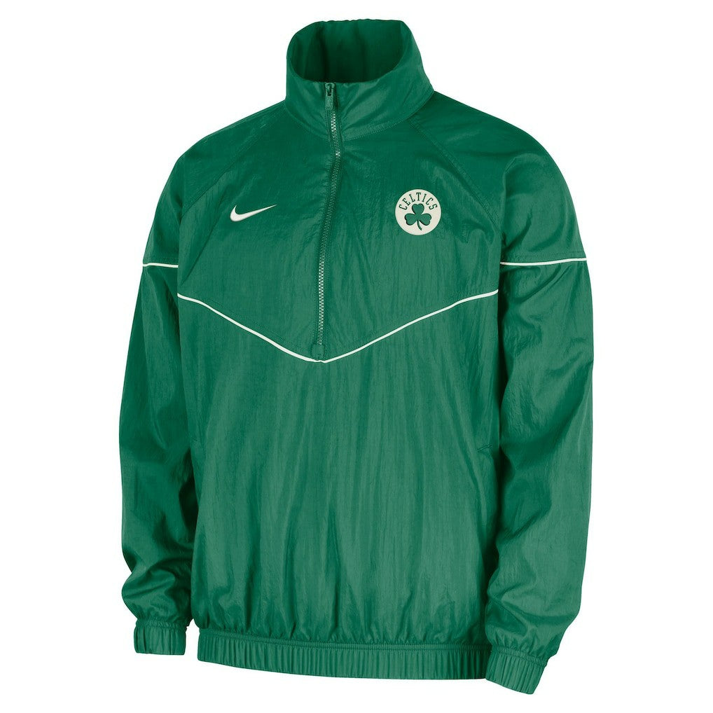 Nike Boston Celtics Courtside Windrunner Woven Half-Zip Hooded Jacket Kelly Green