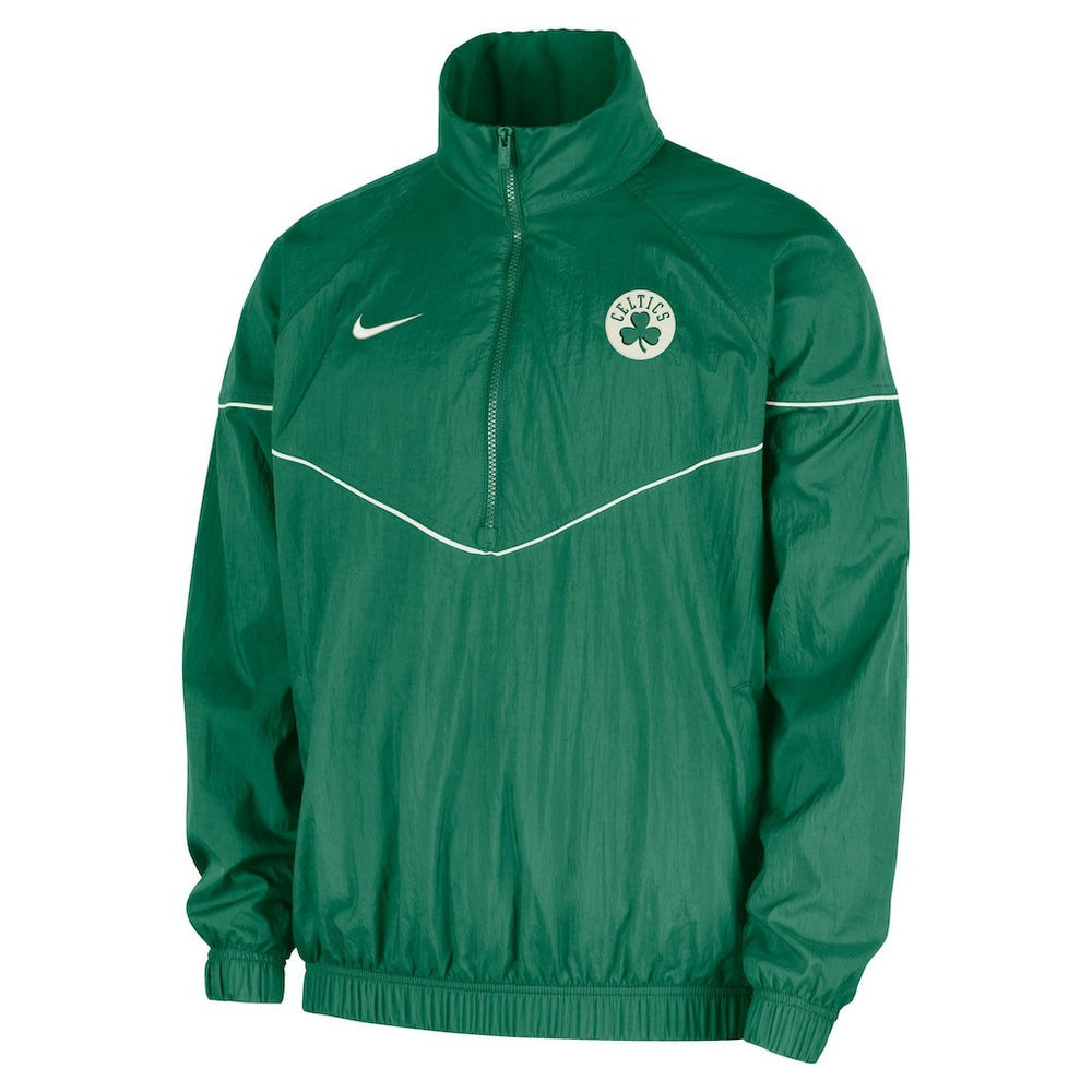 Nike Boston Celtics Courtside Windrunner Woven Half-Zip Hooded Jacket Kelly Green