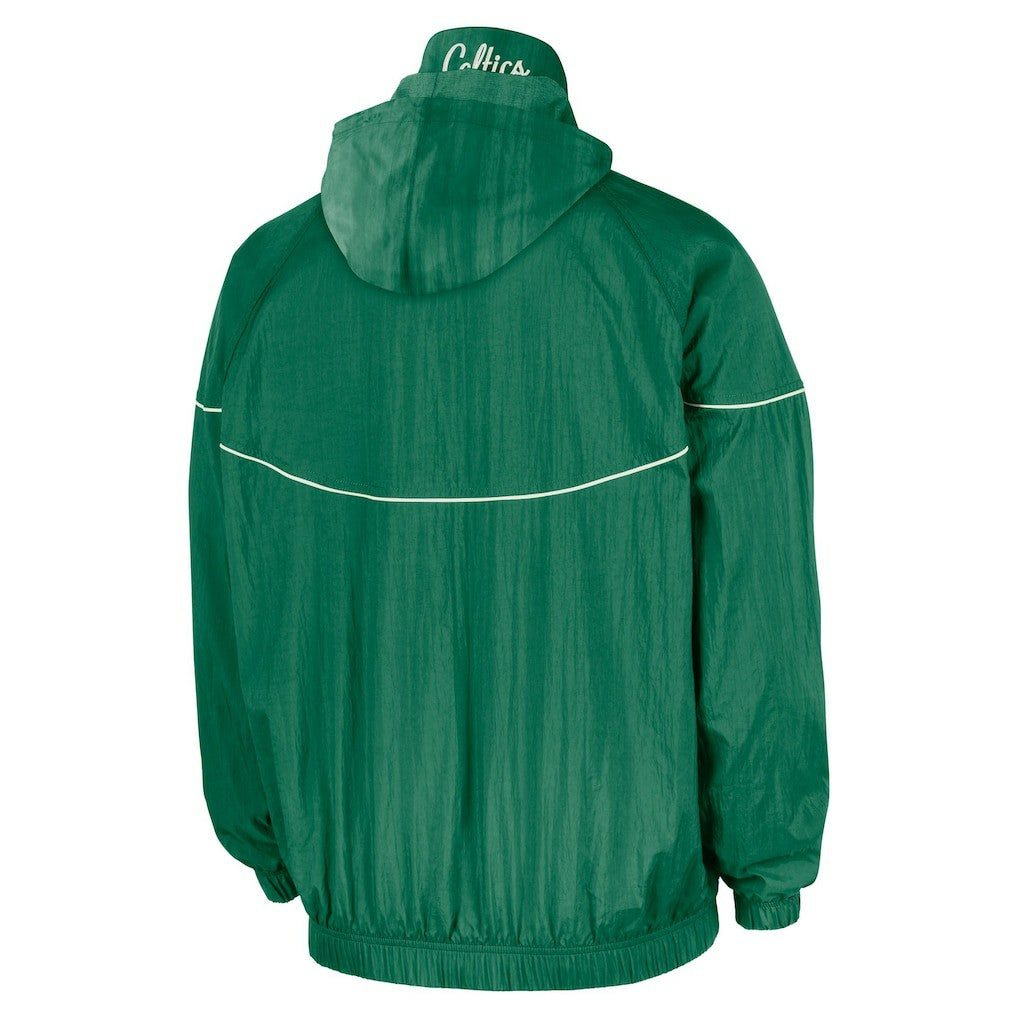 Nike Boston Celtics Courtside Windrunner Woven Half-Zip Hooded Jacket Kelly Green