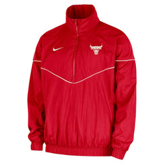 Nike Chicago Bulls Courtside Windrunner Woven Half-Zip Hooded Jacket Red