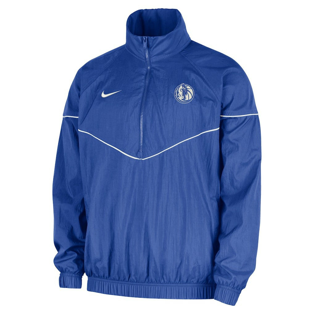 Nike Dallas Mavericks Courtside Windrunner Woven Half-Zip Hooded Jacket Blue