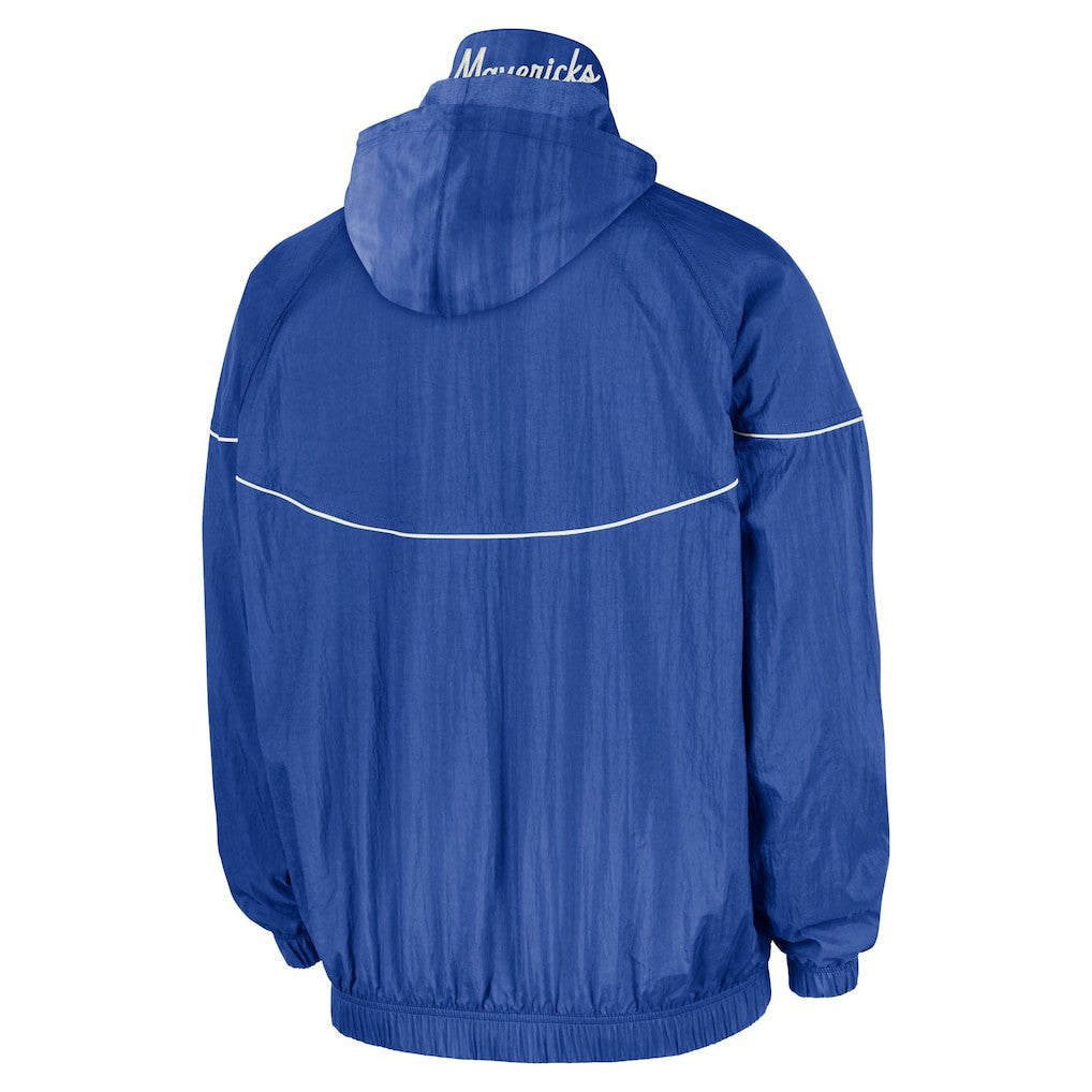Nike Dallas Mavericks Courtside Windrunner Woven Half-Zip Hooded Jacket Blue