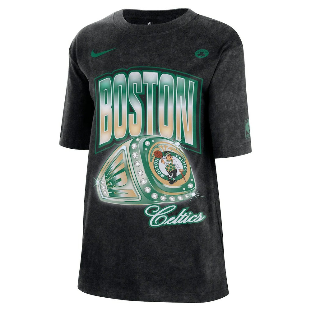 Nike Boston Celtics Women's Courtside Original Content Vintage Washed Boyfriend T-Shirt Black
