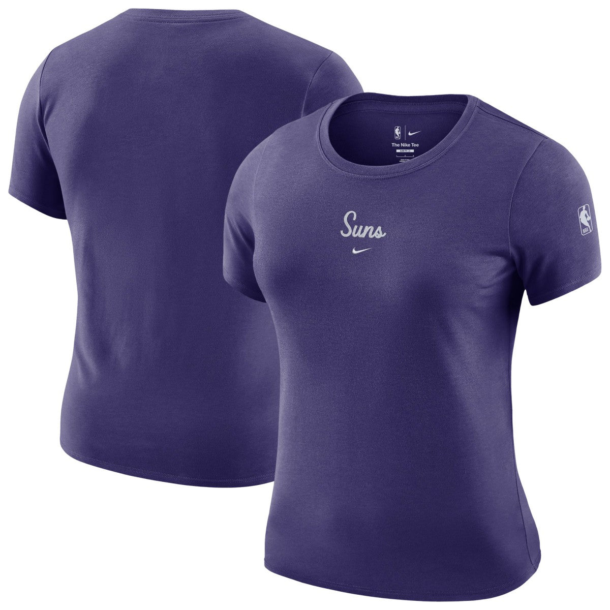 Nike Phoenix Suns Women's Courtside Modest Cropped Tri-Blend T-Shirt Purple