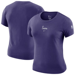 Nike Phoenix Suns Women's Courtside Modest Cropped Tri-Blend T-Shirt Purple