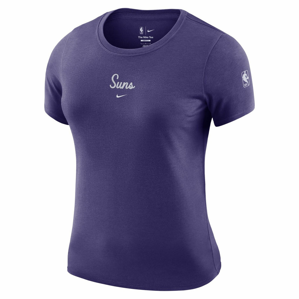 Nike Phoenix Suns Women's Courtside Modest Cropped Tri-Blend T-Shirt Purple