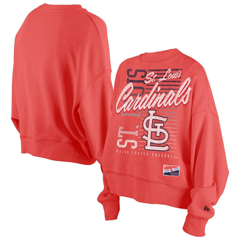 St. Louis Cardinals New Era Women's Boxy Mineral Wash Dolmen Sleeve Cropped Sweatshirt Online
