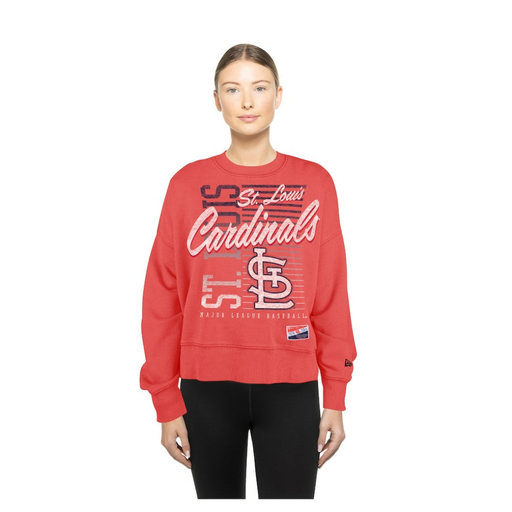 St. Louis Cardinals New Era Women's Boxy Mineral Wash Dolmen Sleeve Cropped Sweatshirt Online