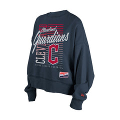 Cleveland Guardians New Era Women's Boxy Mineral Wash Dolmen Sleeve Cropped Sweatshirt Discount