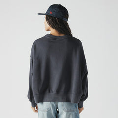 Boston Red Sox New Era Women's Boxy Mineral Wash Dolmen Sleeve Cropped Sweatshirt Discount