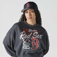 Boston Red Sox New Era Women's Boxy Mineral Wash Dolmen Sleeve Cropped Sweatshirt Discount