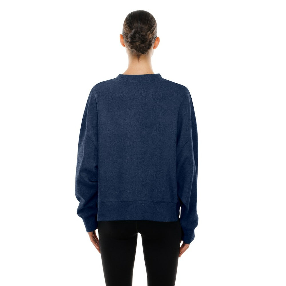 Boston Red Sox New Era Women's Boxy Mineral Wash Dolmen Sleeve Cropped Sweatshirt Discount
