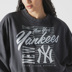 New York Yankees New Era Women's Boxy Mineral Wash Dolmen Sleeve Cropped Sweatshirt Online
